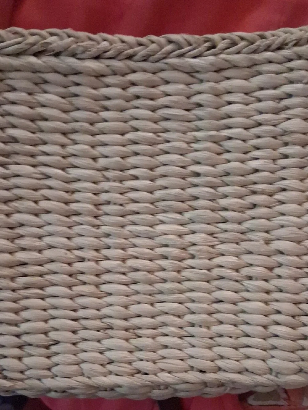 Straw Studios Natural Cream Woven Crossbody with Brown Strap